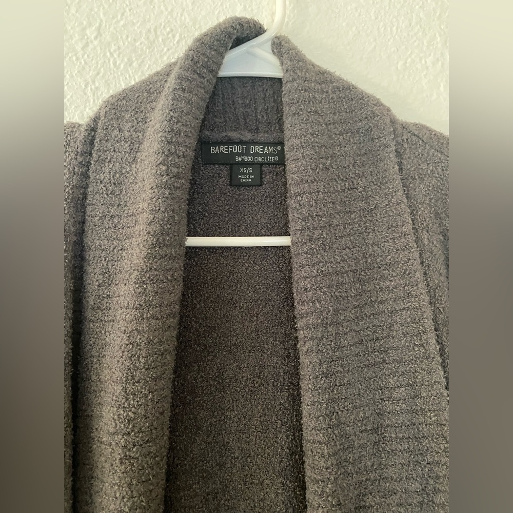Barefoot Dreams Bamboo Chic Lite circle cardigan XS/S Cozy Gray Open Front - Picture 2 of 4